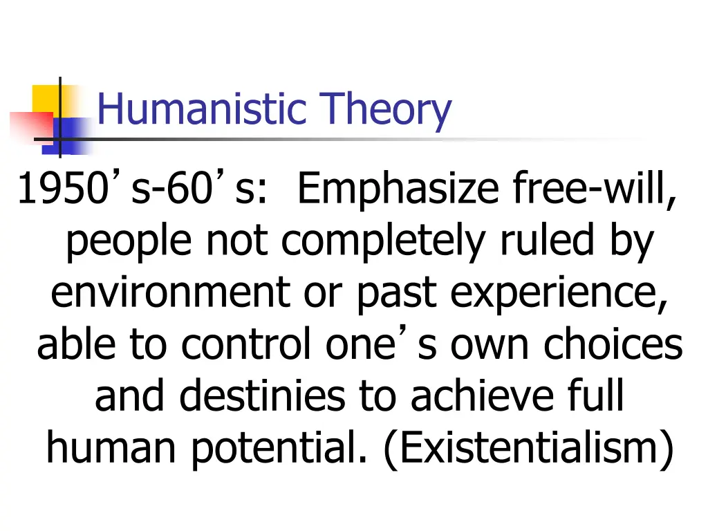 humanistic theory