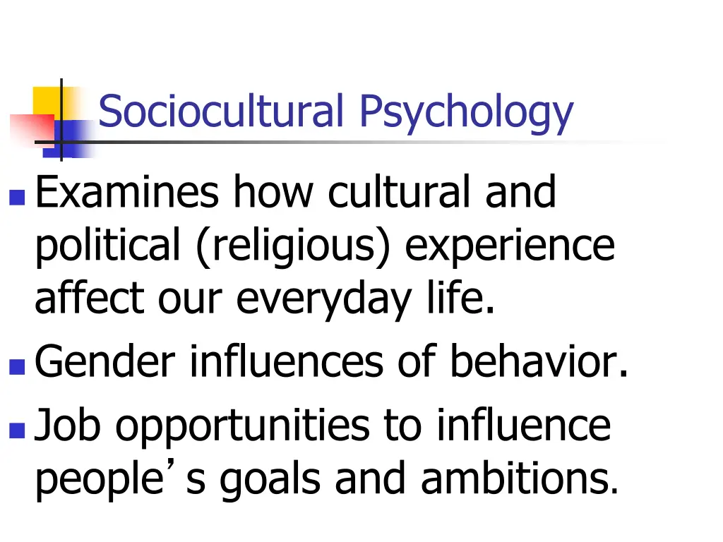 sociocultural psychology