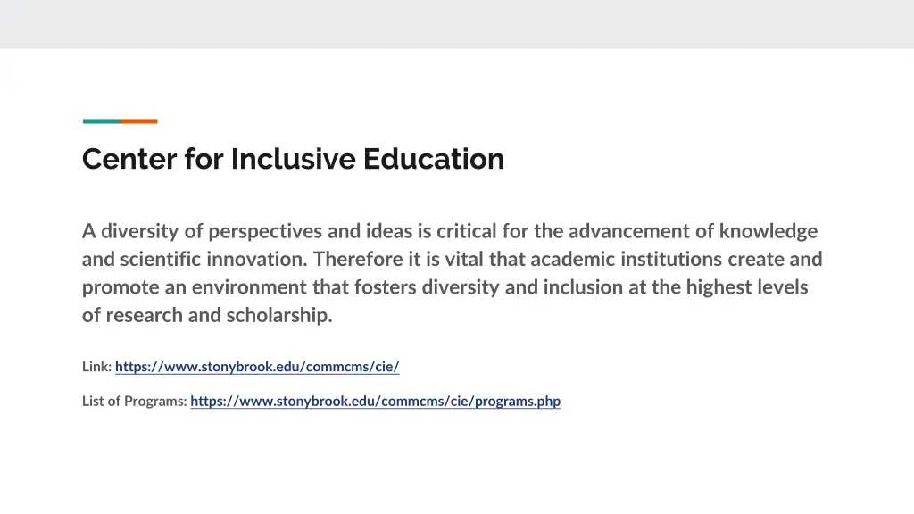 center for inclusive education