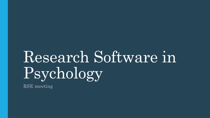 research software in psychology rse meeting