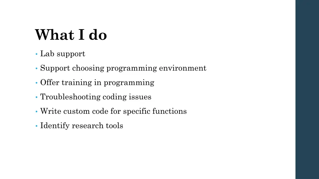 what i do