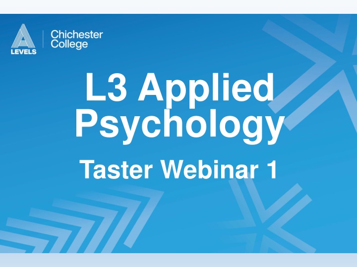 l3 applied psychology taster webinar 1