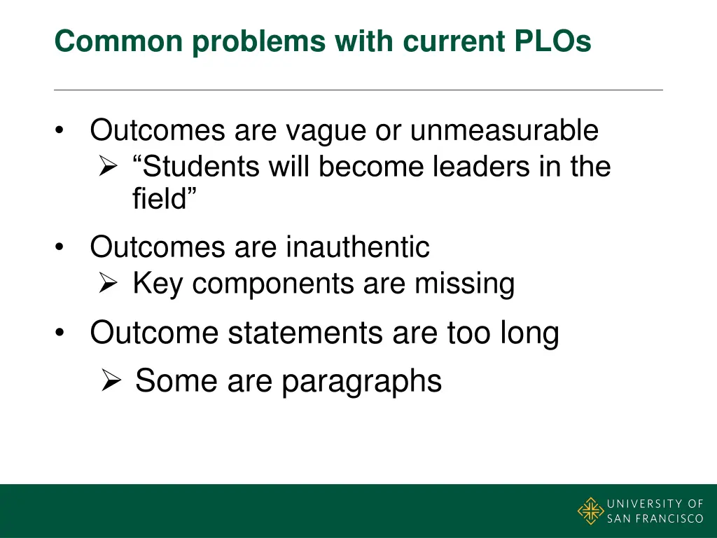 common problems with current plos