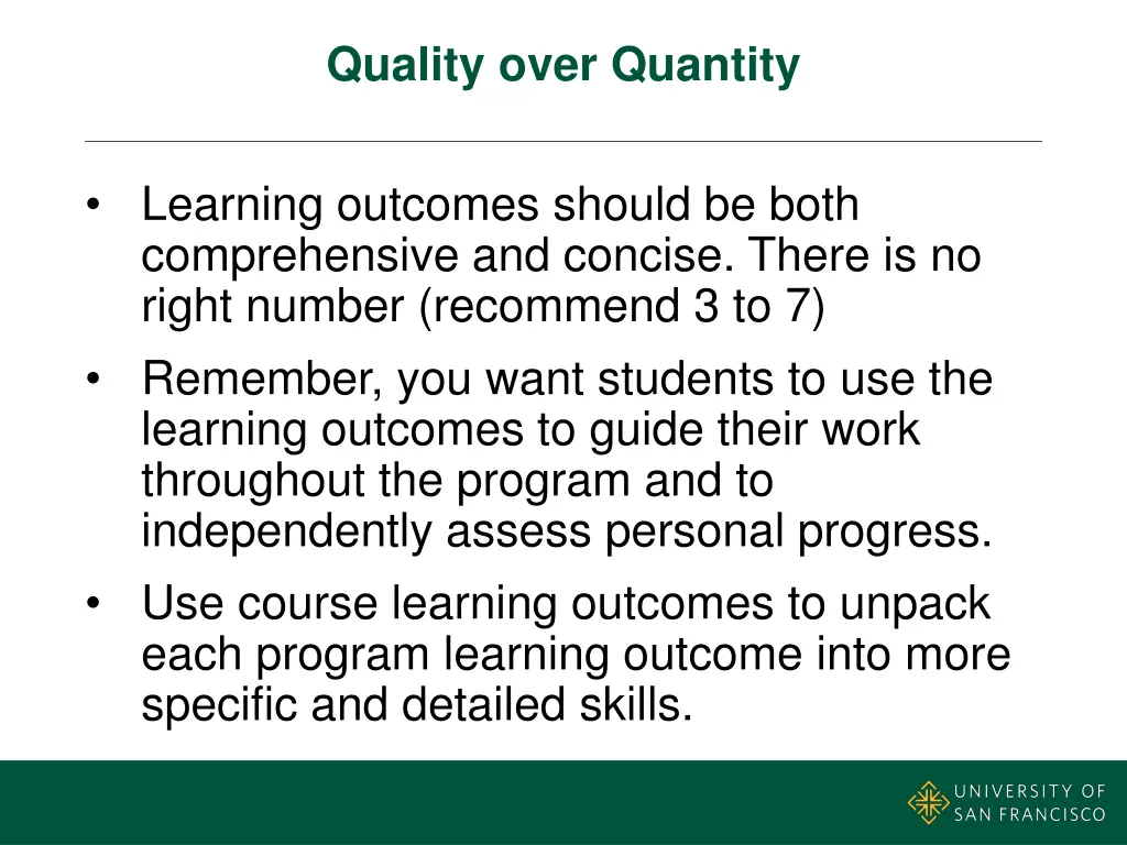 quality over quantity