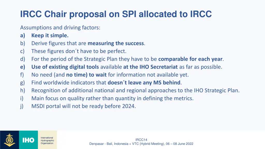 ircc chair proposal on spi allocated to ircc 1