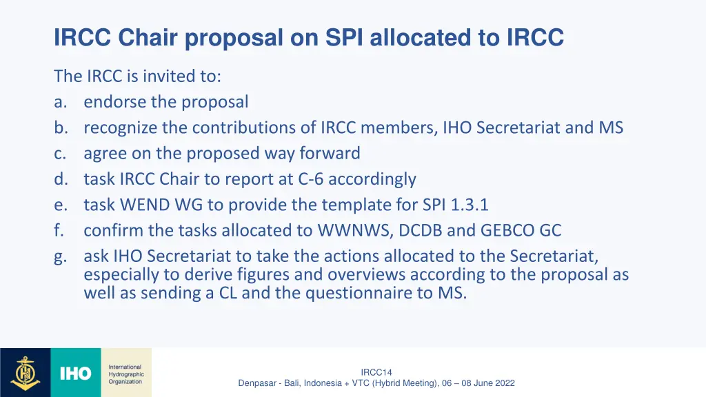 ircc chair proposal on spi allocated to ircc 2