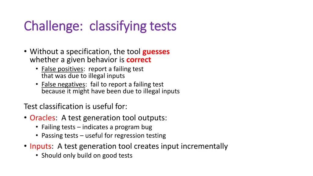 challenge classifying tests challenge classifying