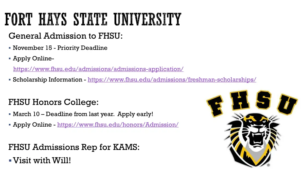 fort hays state university general admission