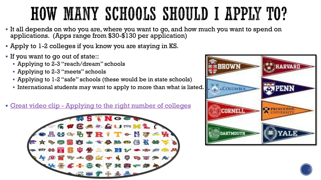 how many schools should i apply to it all depends