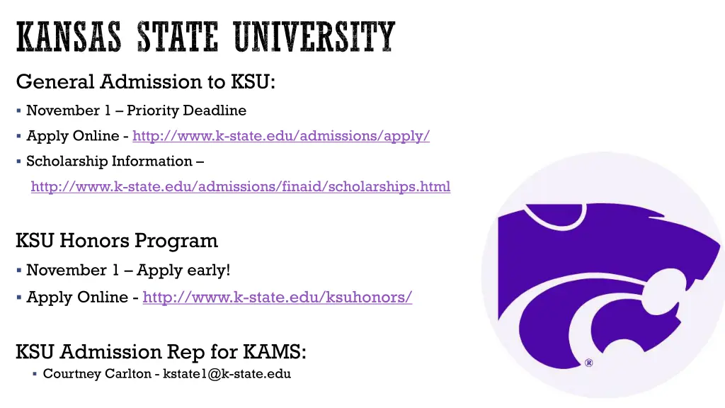 kansas state university general admission to ksu