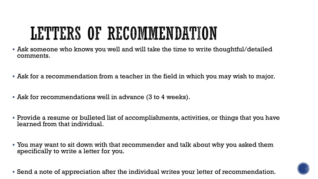 letters of recommendation ask someone who knows