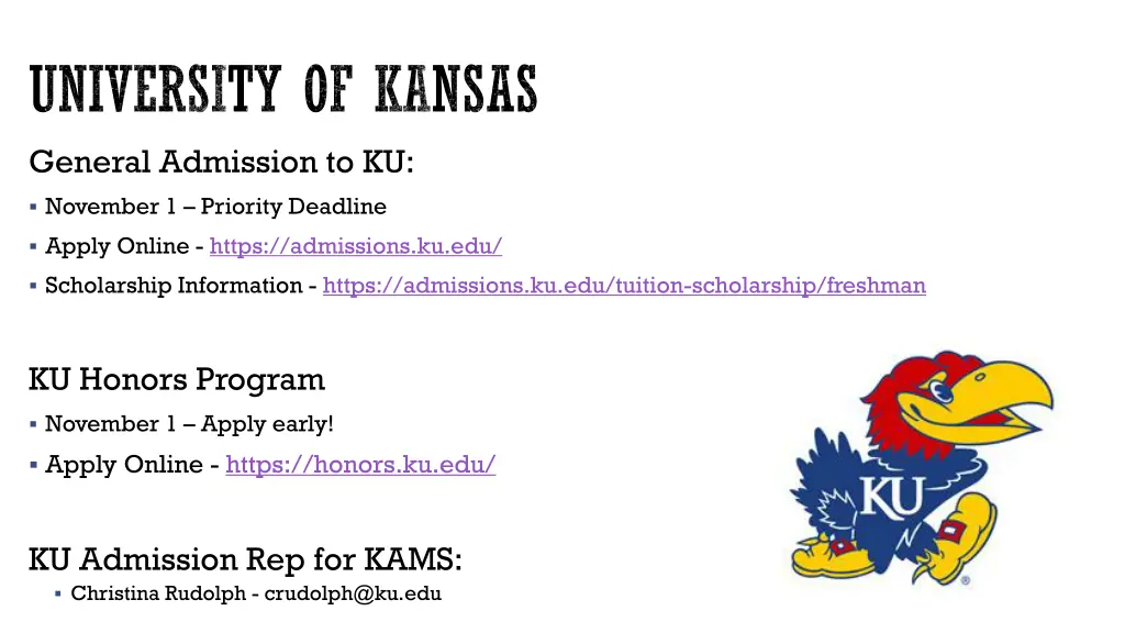 university of kansas general admission to ku