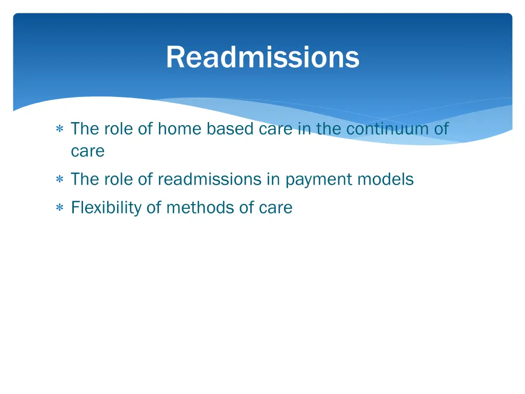 readmissions