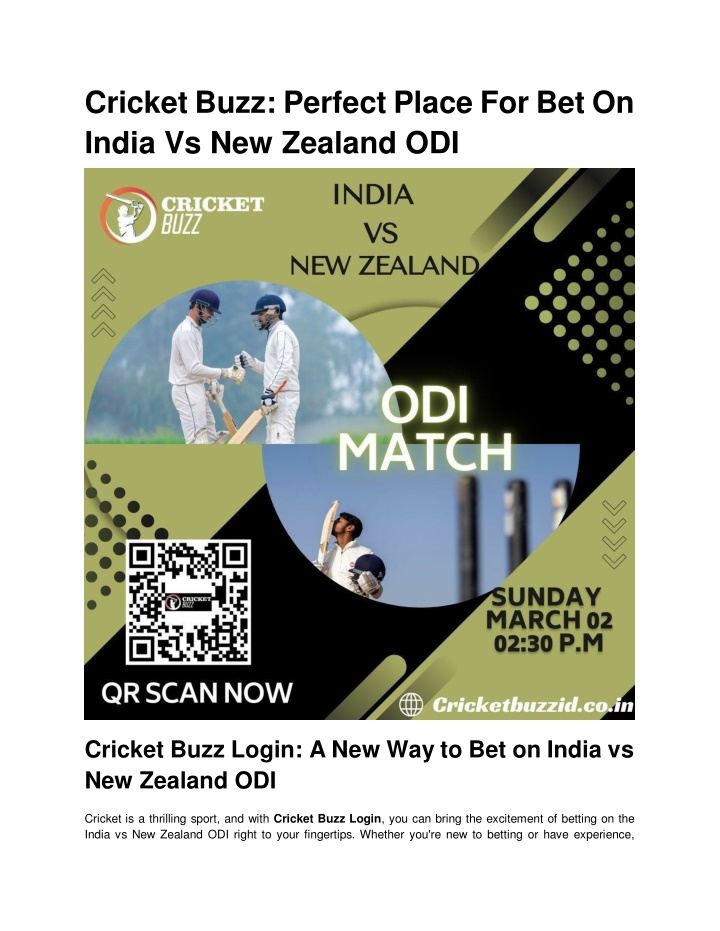 cricket buzz perfect place for bet on india