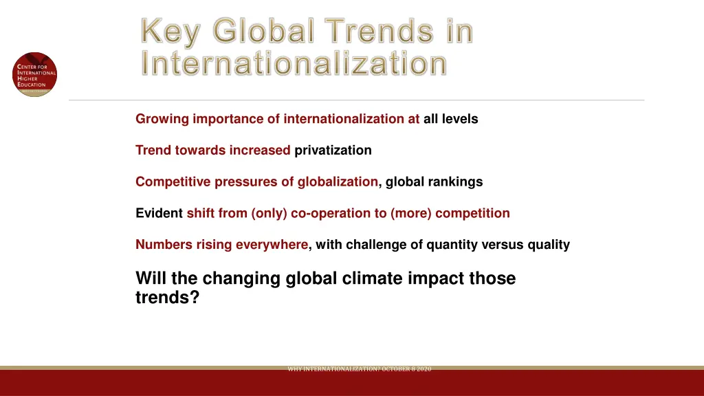 key global trends in internationalization