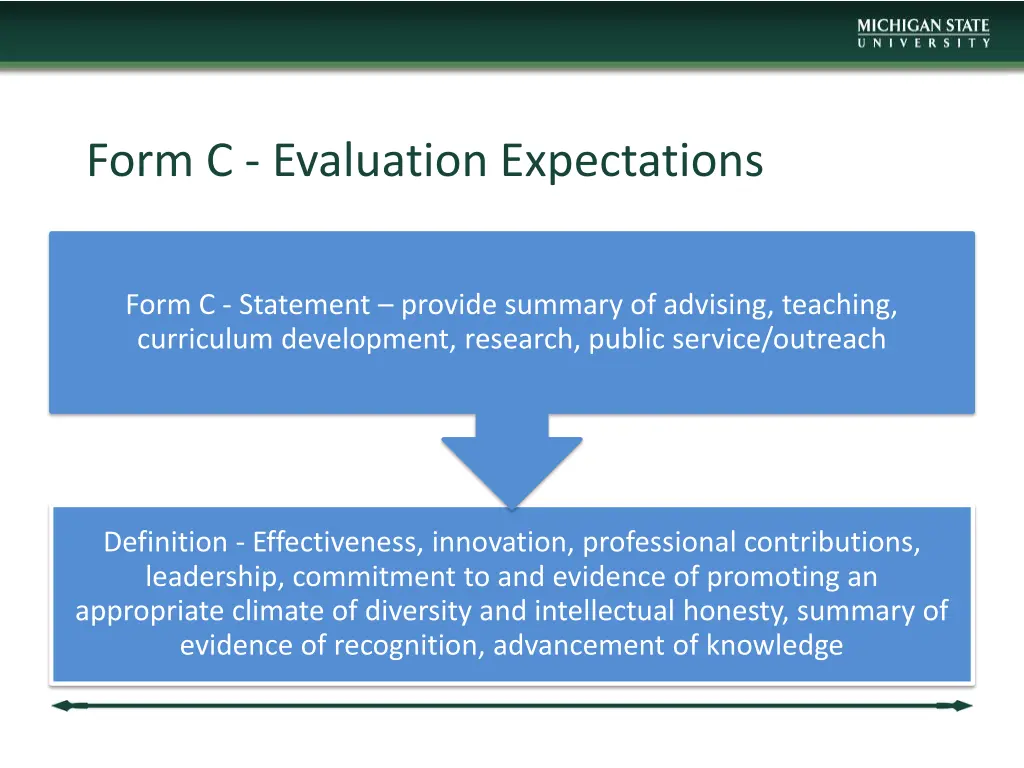 form c evaluation expectations