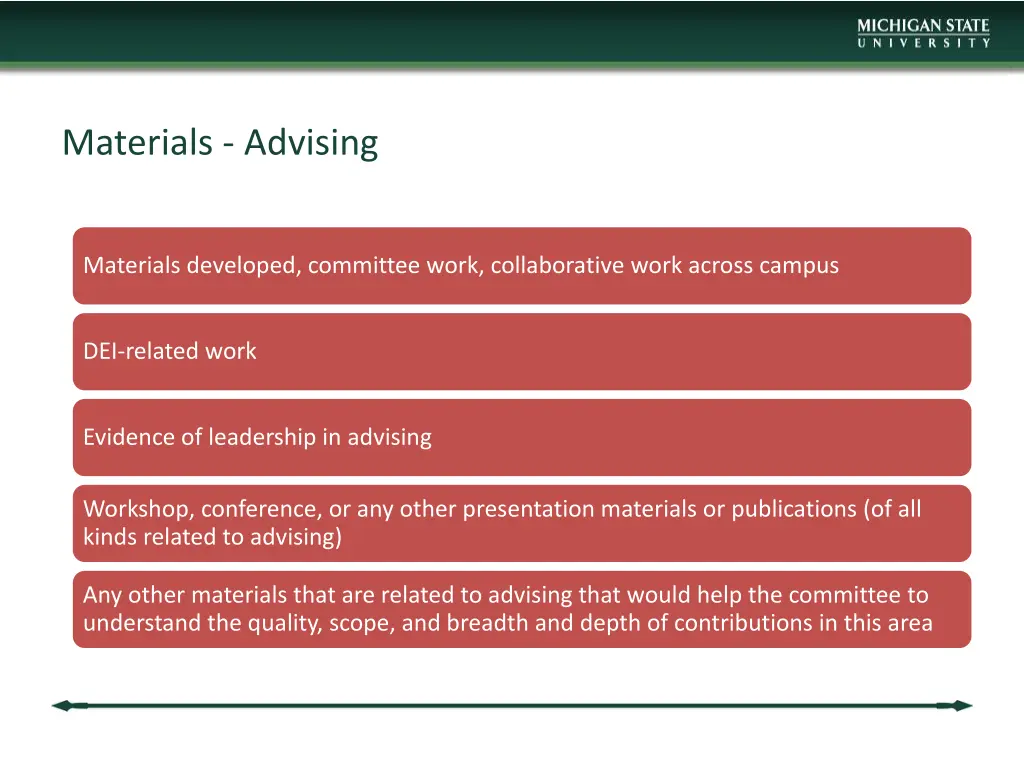 materials advising