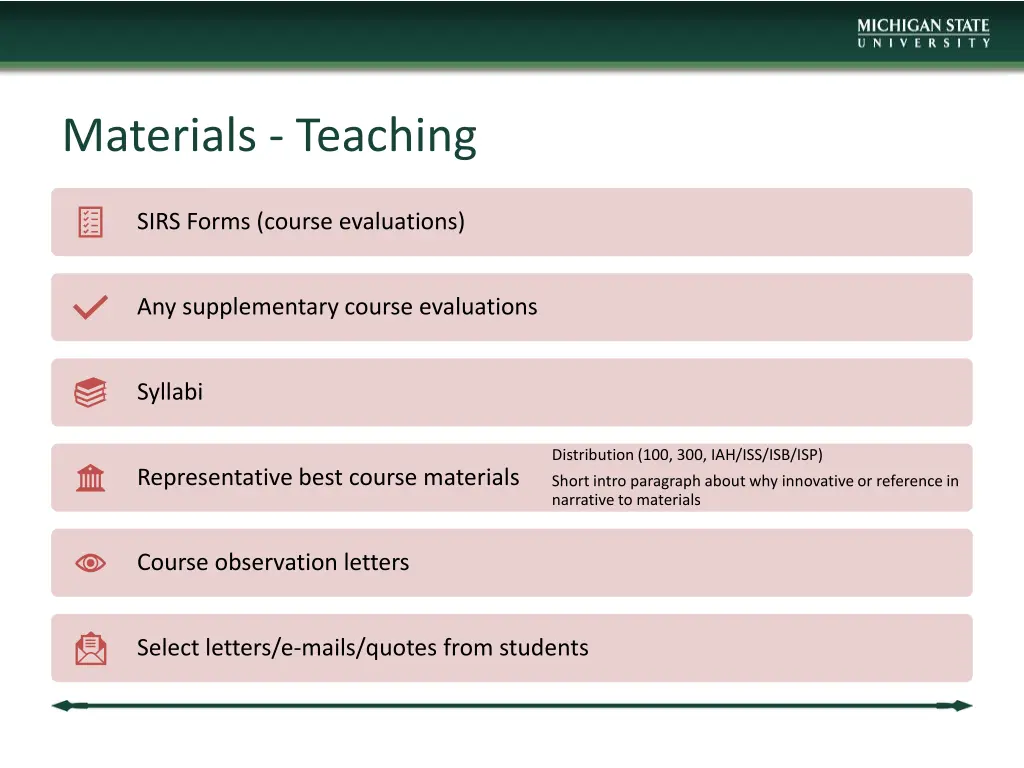 materials teaching