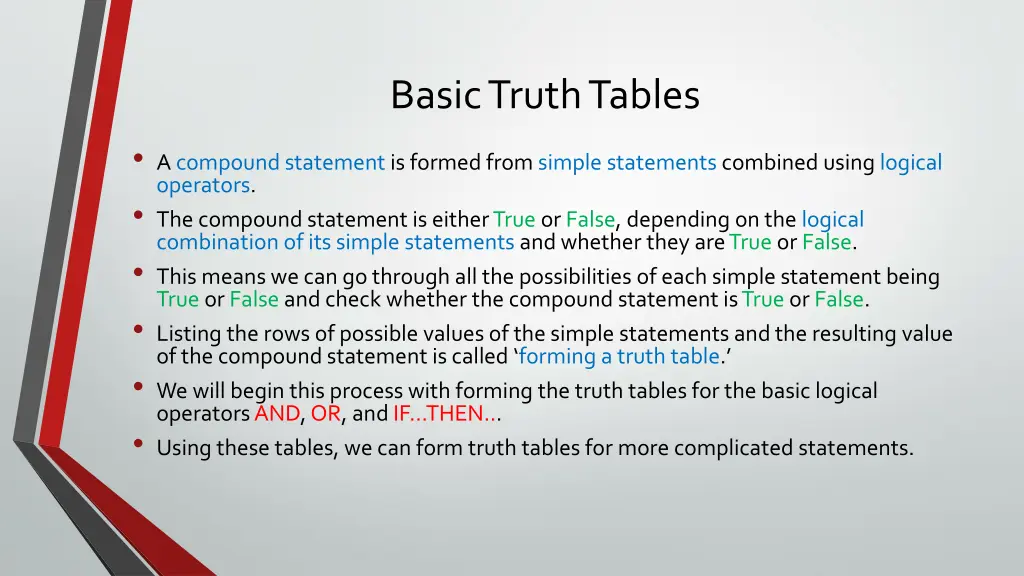 basic truth tables