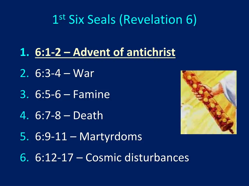 1 st six seals revelation 6 1
