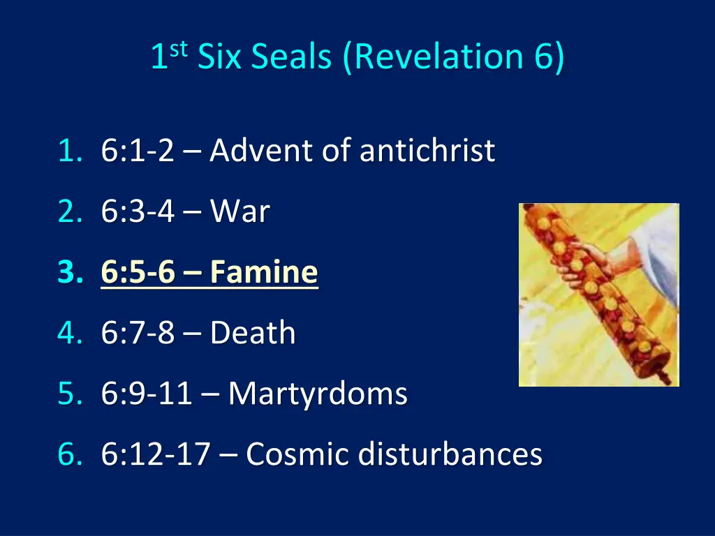 1 st six seals revelation 6 3