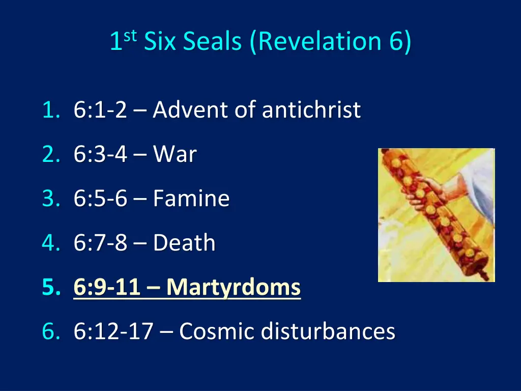 1 st six seals revelation 6 5