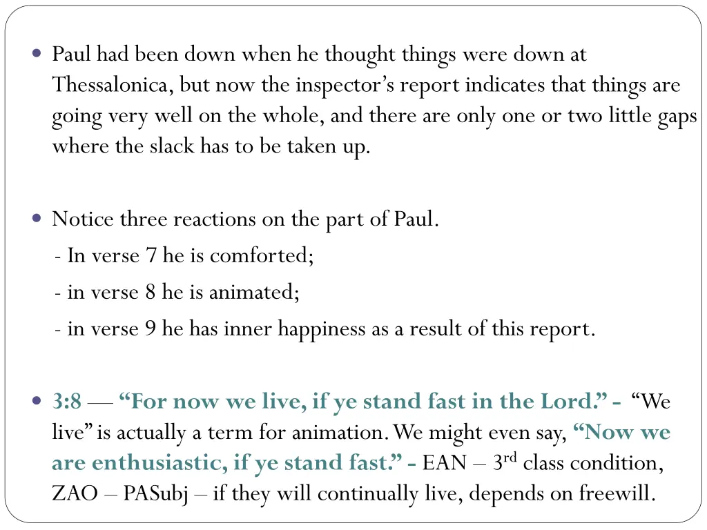 paul had been down when he thought things were