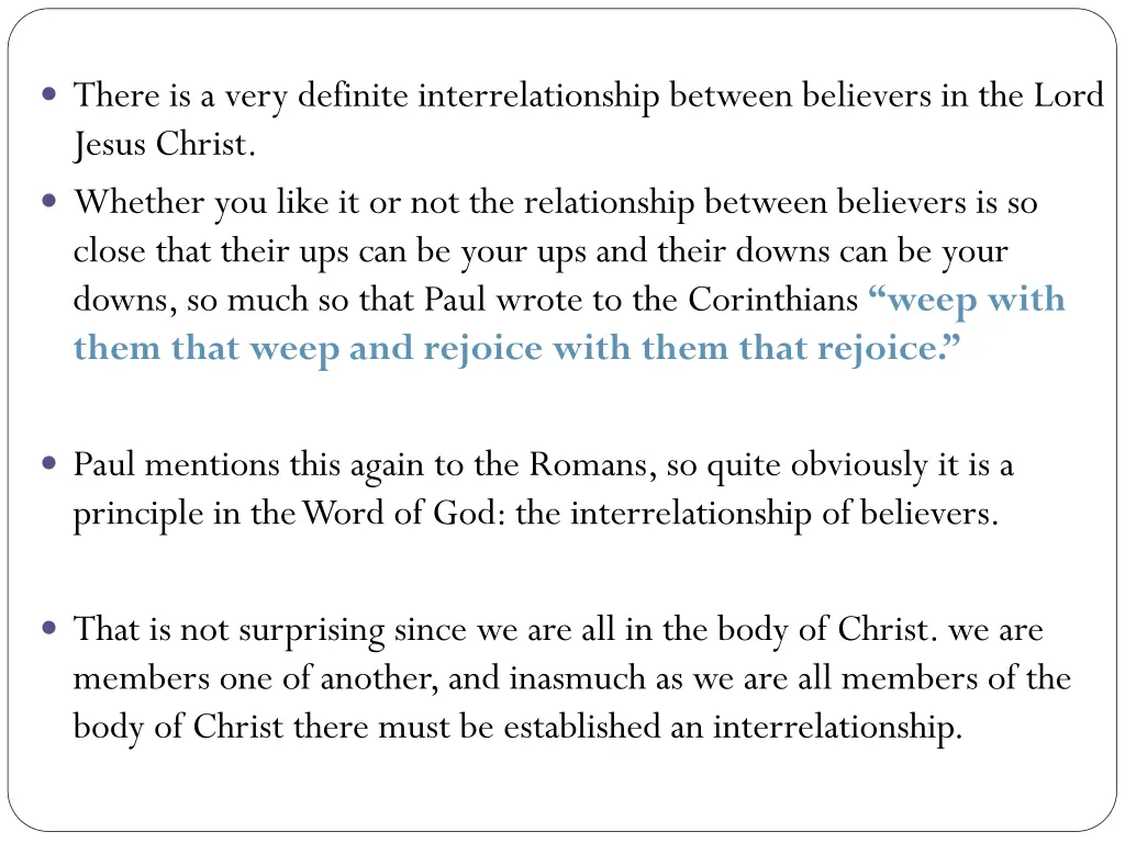 there is a very definite interrelationship