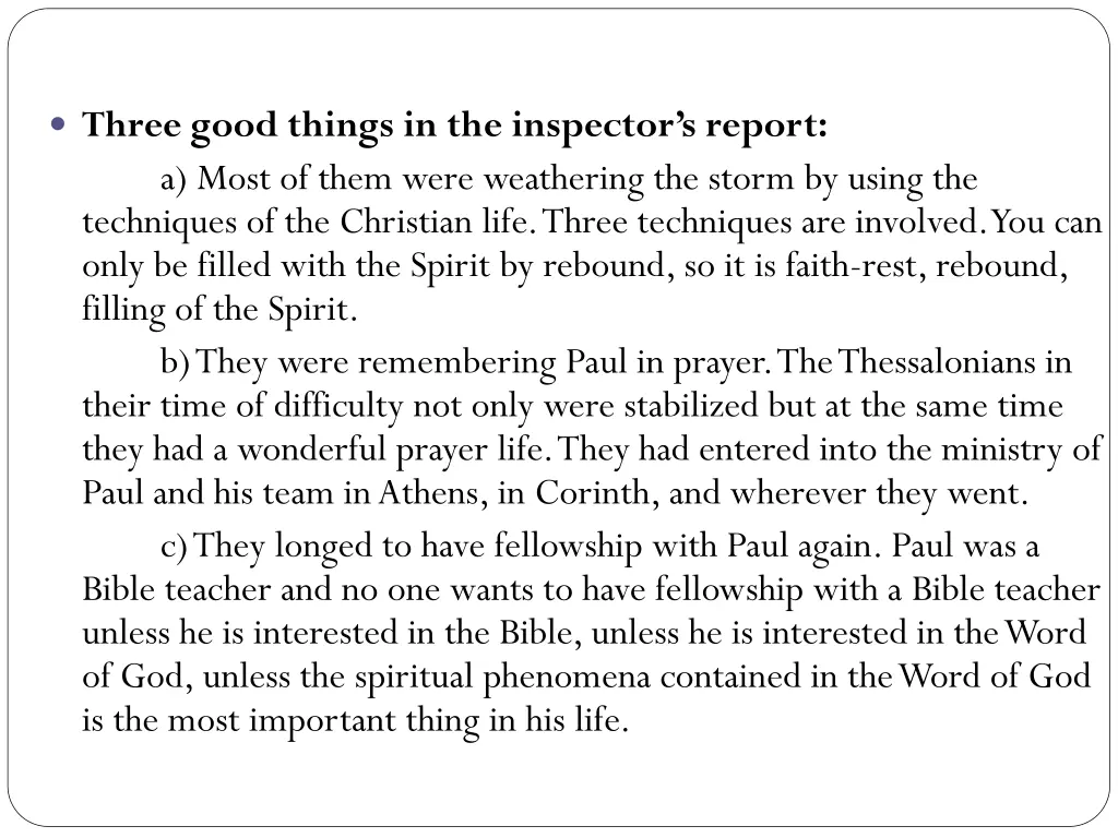 three good things in the inspector s report