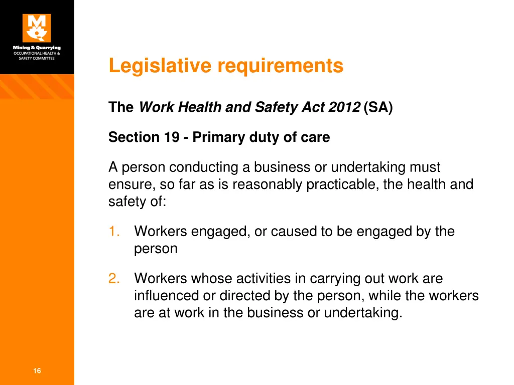 legislative requirements 1