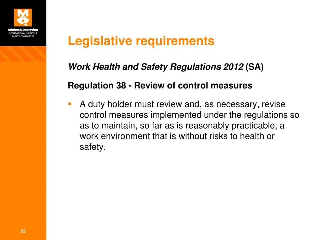 legislative requirements 6