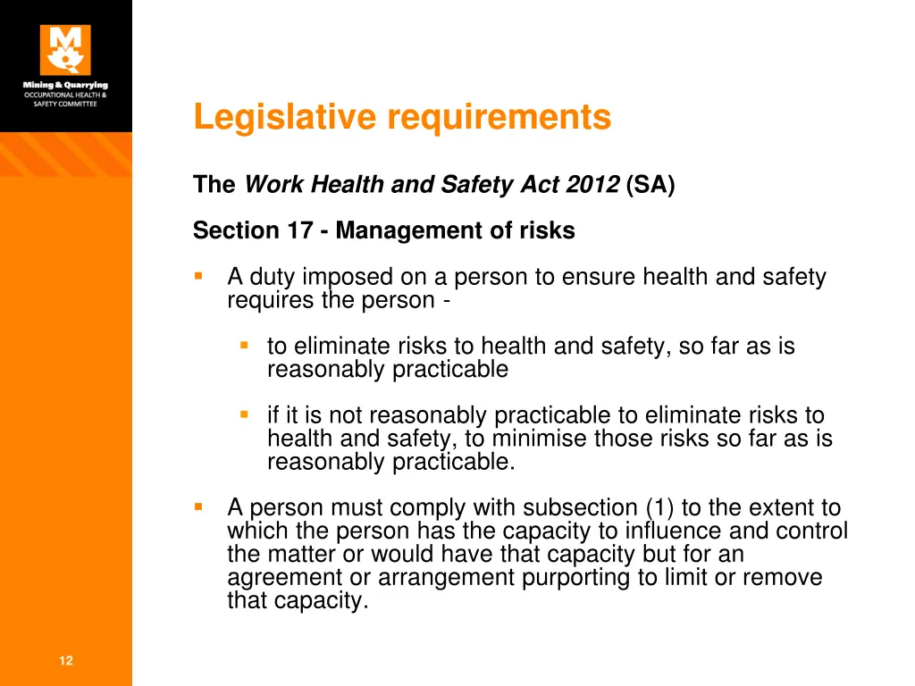 legislative requirements