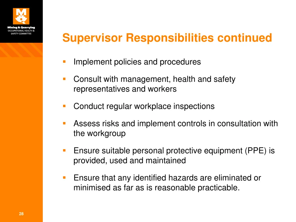 supervisor responsibilities continued 2