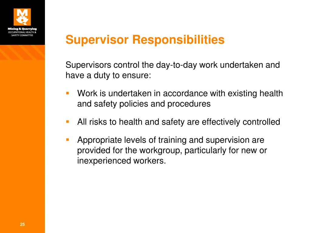 supervisor responsibilities