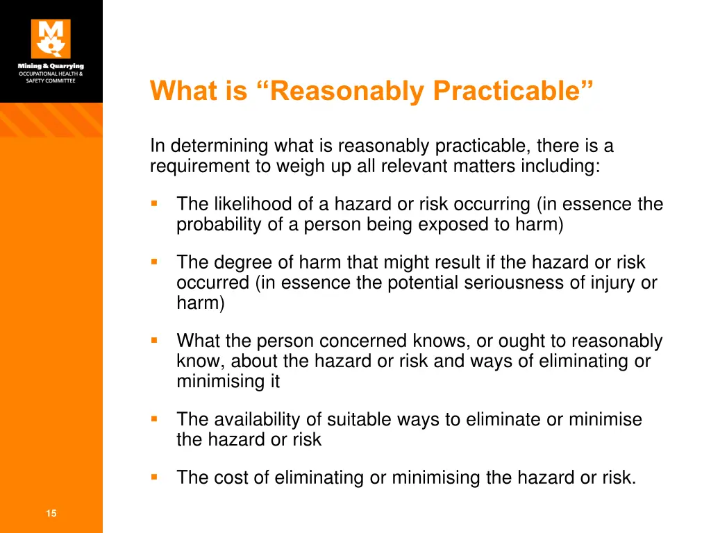 what is reasonably practicable 1