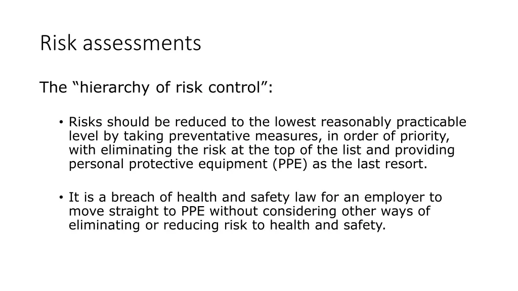 risk assessments