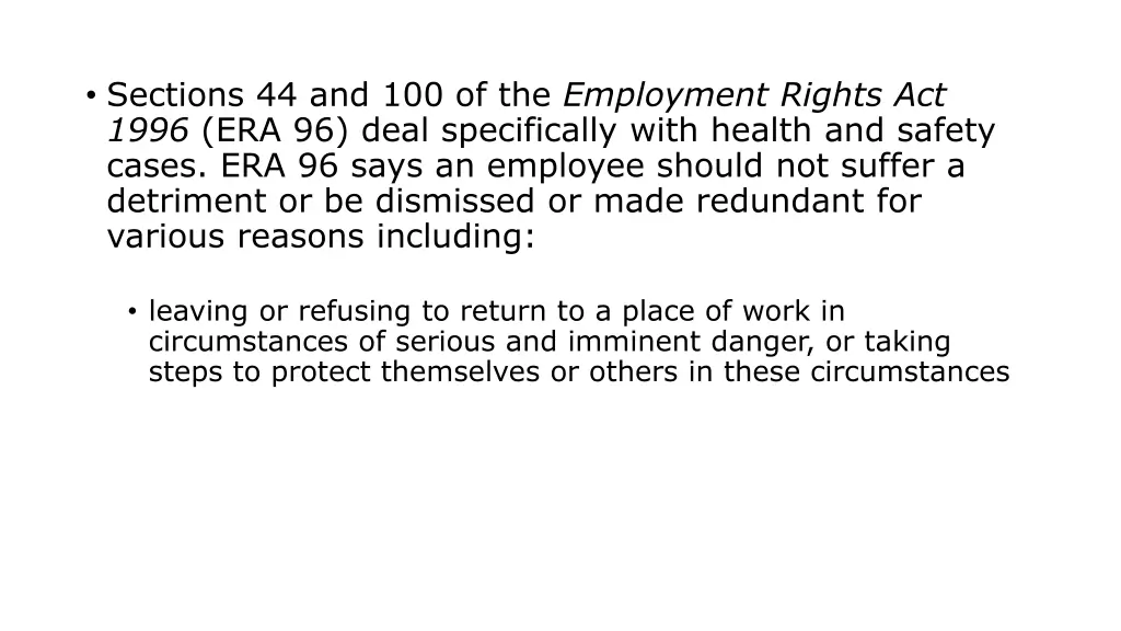 sections 44 and 100 of the employment rights