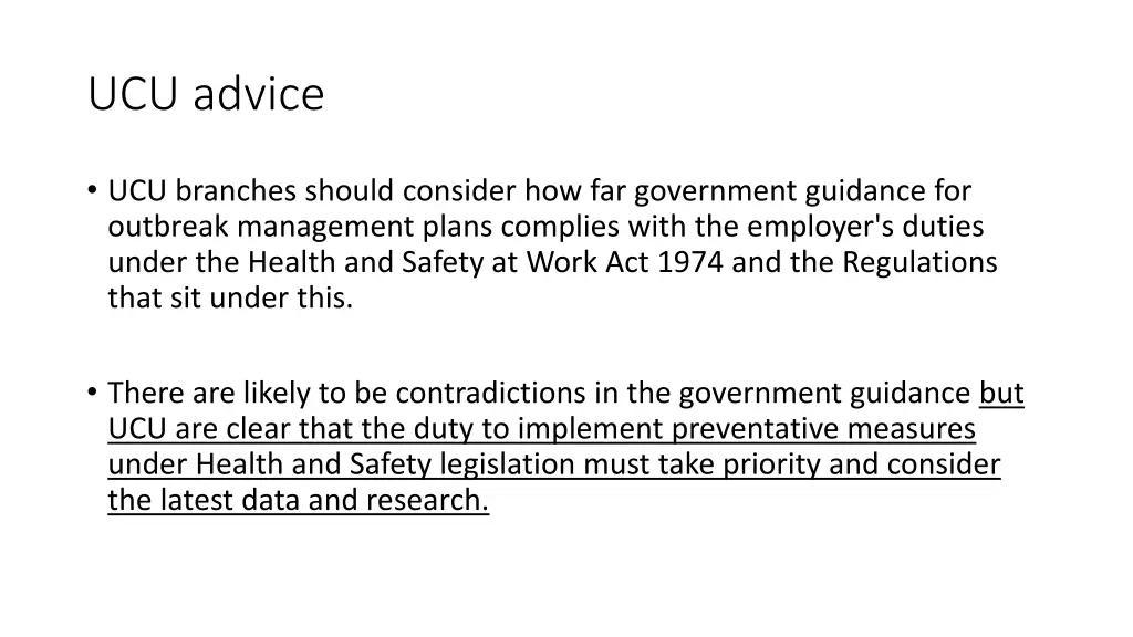 ucu advice