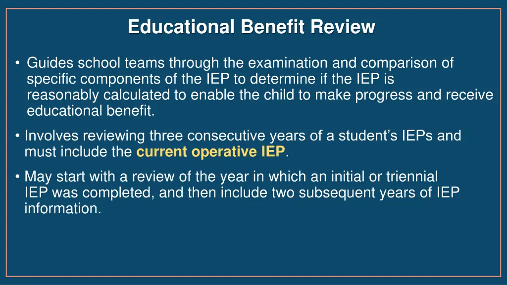 educational benefit review 1
