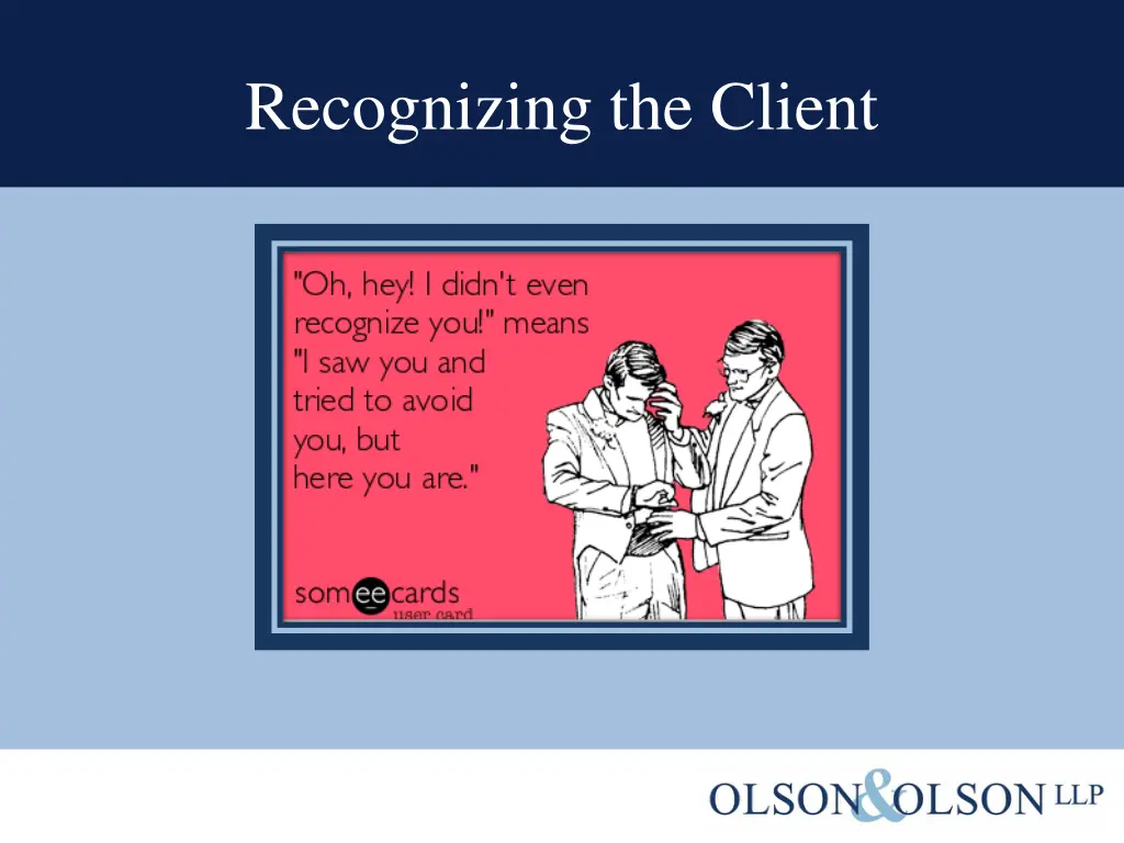 recognizing the client