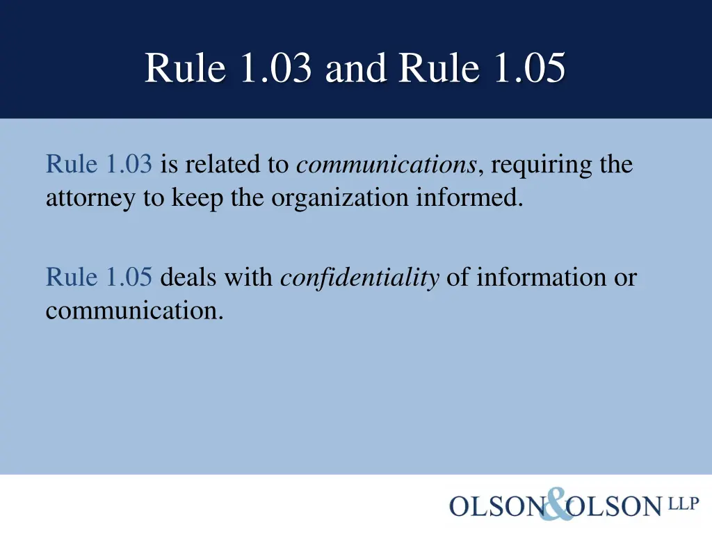 rule 1 03 and rule 1 05