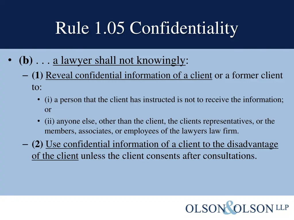 rule 1 05 confidentiality 1