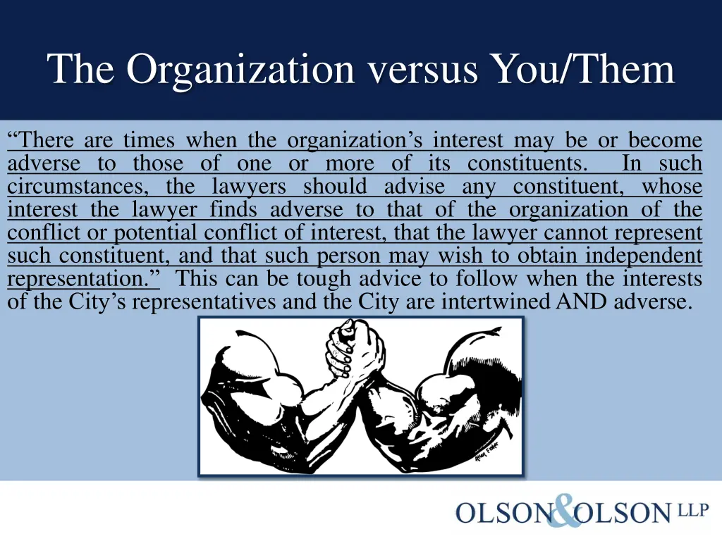the organization versus you them