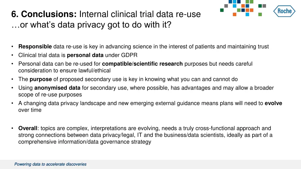 6 conclusions internal clinical trial data