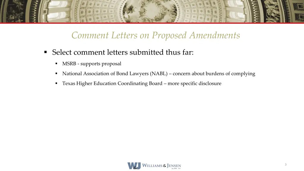 comment letters on proposed amendments