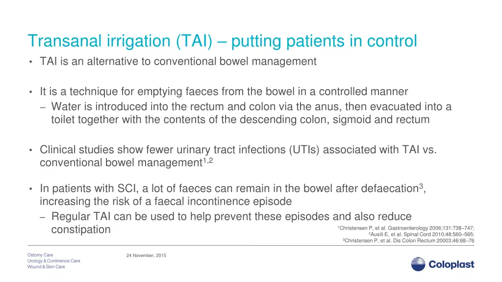transanal irrigation tai putting patients