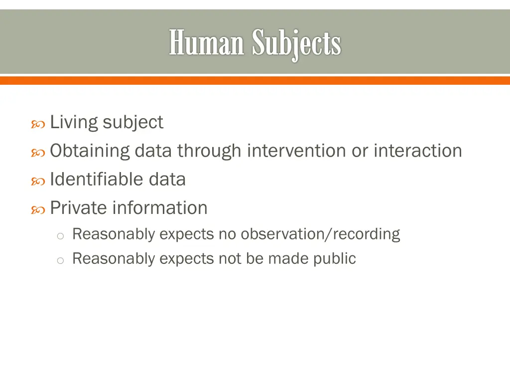 human subjects