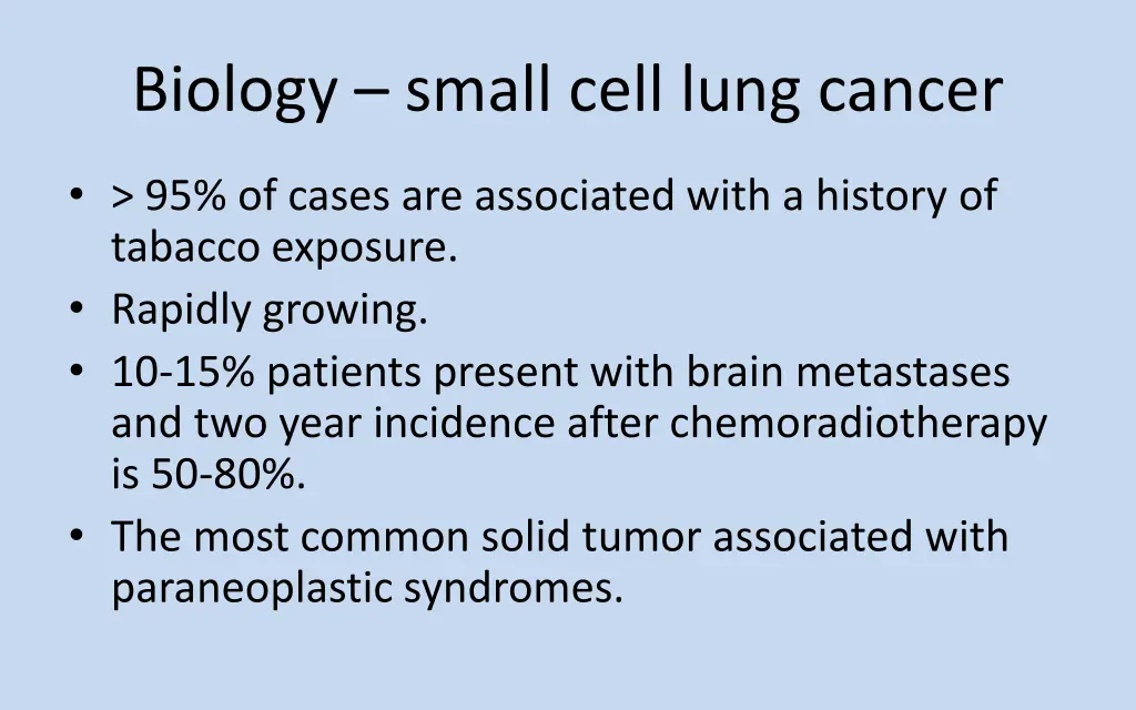 biology small cell lung cancer