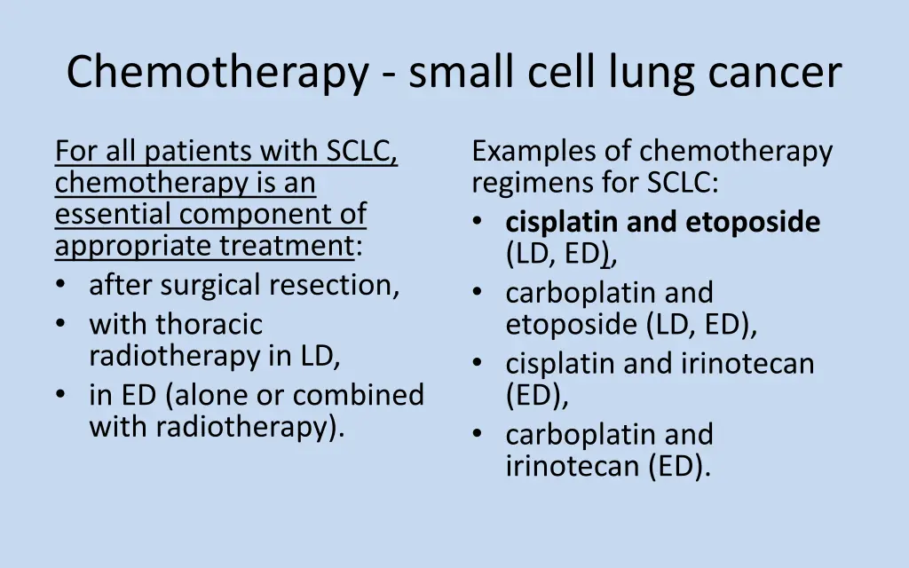 chemotherapy small cell lung cancer