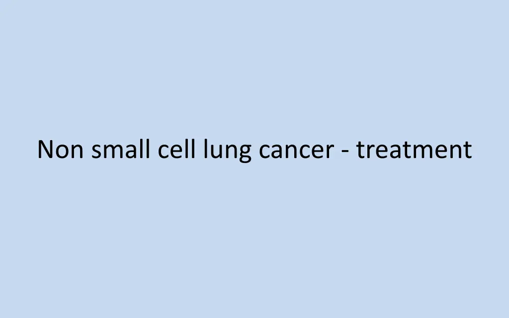 non small cell lung cancer treatment